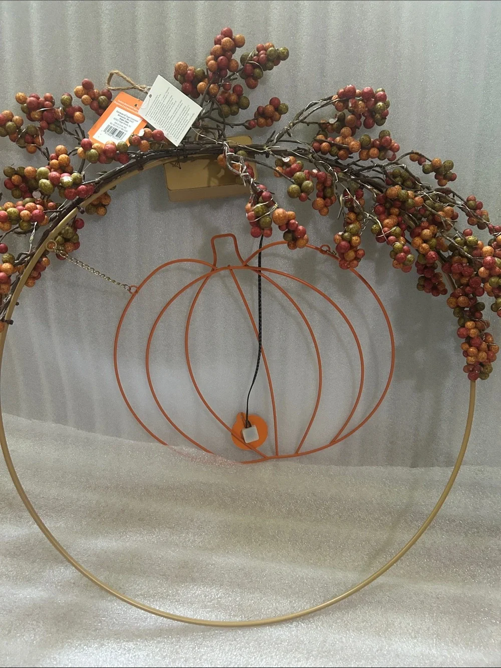 Target Copper Pumpkin Hoop Wreath with Amber Berry Lights